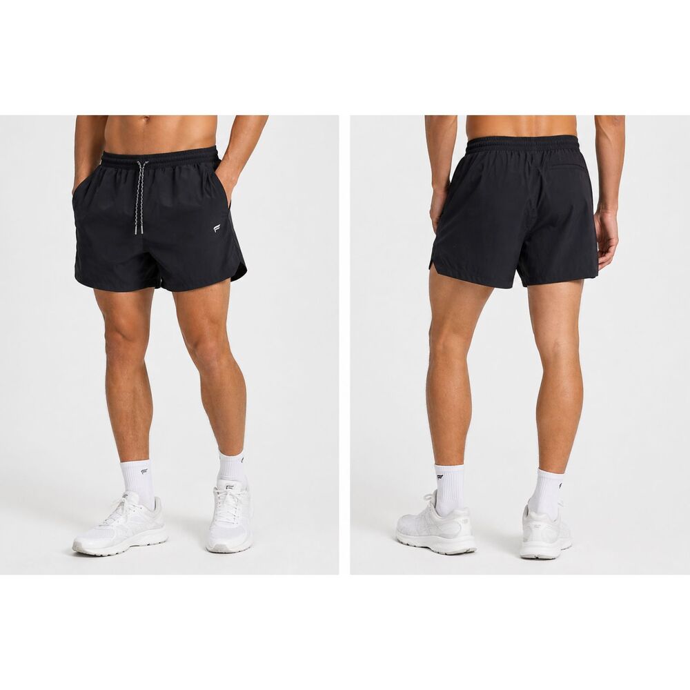 Fabletics Swim Trunks Mens Large Black 5 Inch Lined Stretch Drawstring Shorts